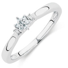 Promise Ring with Diamonds in Sterling Silver