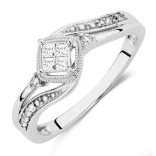 Promise Ring with Diamonds in 10ct White Gold