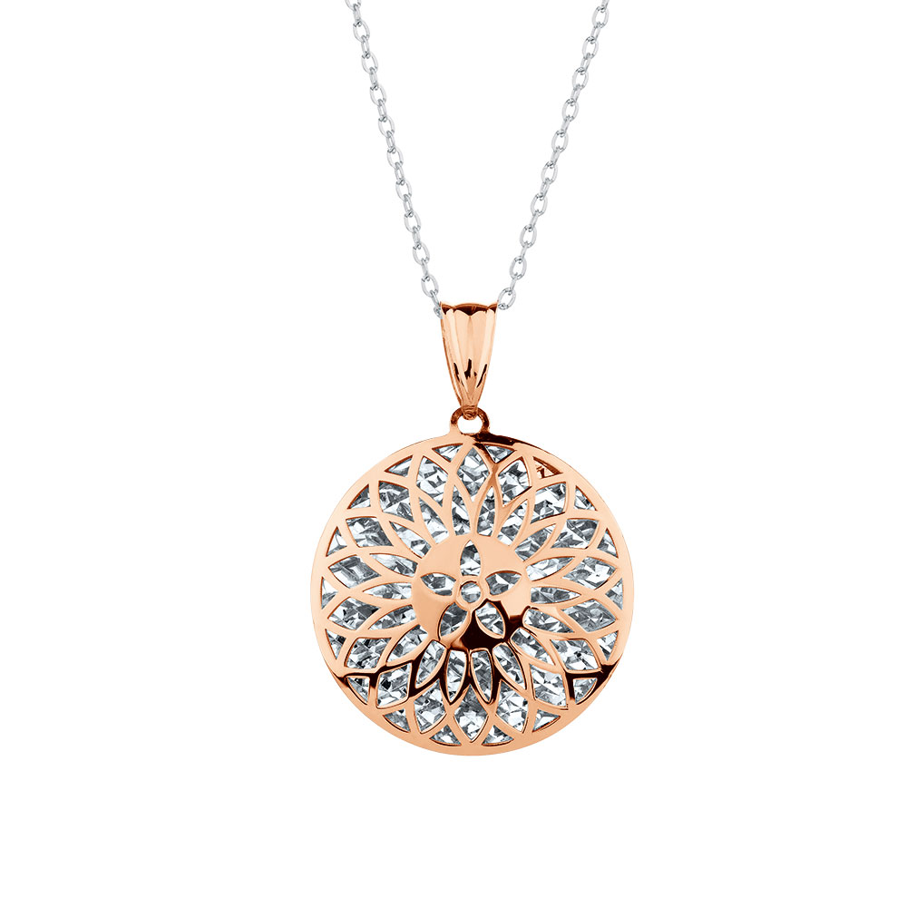 Pendant in 10ct White & Rose Gold