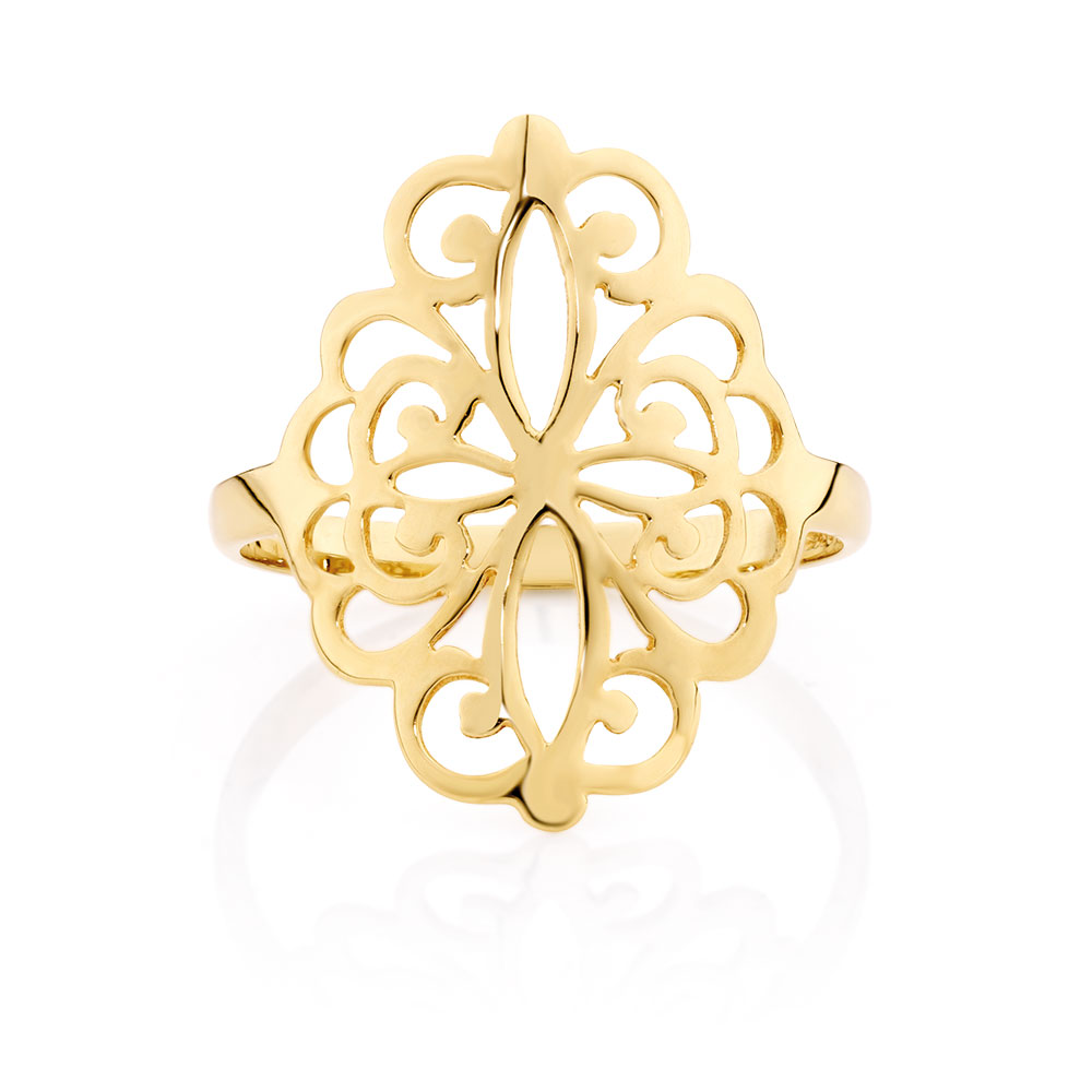 Filigree Ring in 10ct Yellow Gold