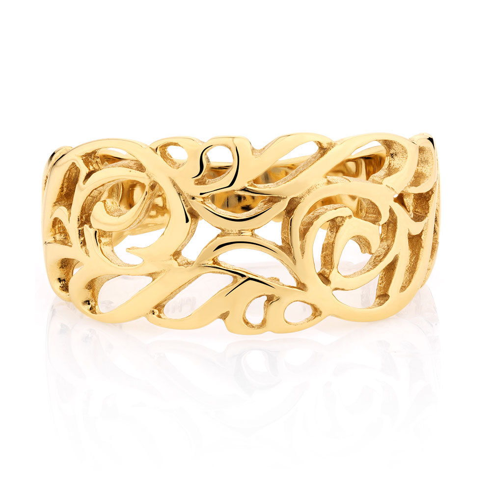 Filigree Ring in 10ct Yellow Gold