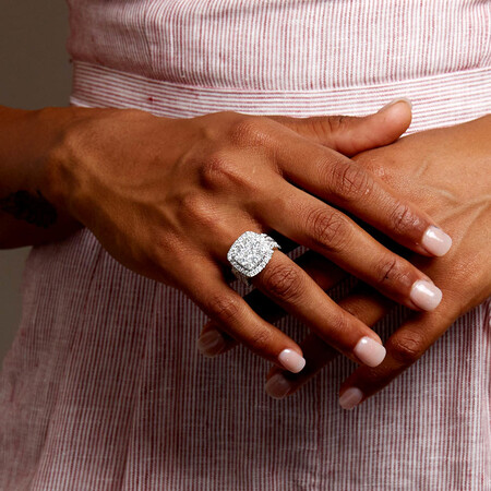 Ring with 4 Carat TW of Diamonds in 10ct White Gold Ring with 4 Carat TW of Diamonds in 10ct White Gold