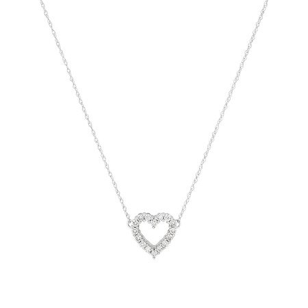 Heart Pendant with 0.25 Carat TW Diamonds in 10kt White Gold Heart Pendant with 0.25 Carat TW Diamonds in 10kt White Gold