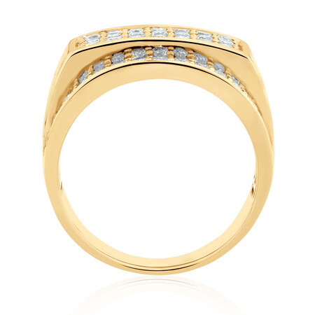 Men's Ring with 1.95 Carat TW of Diamonds in 10ct Yellow Gold Men's Ring with 1.95 Carat TW of Diamonds in 10ct Yellow Gold