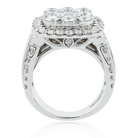 Cluster Halo Ring with 4 Carat TW of Diamonds in 10ct White Gold Cluster Halo Ring with 4 Carat TW of Diamonds in 10ct White Gold