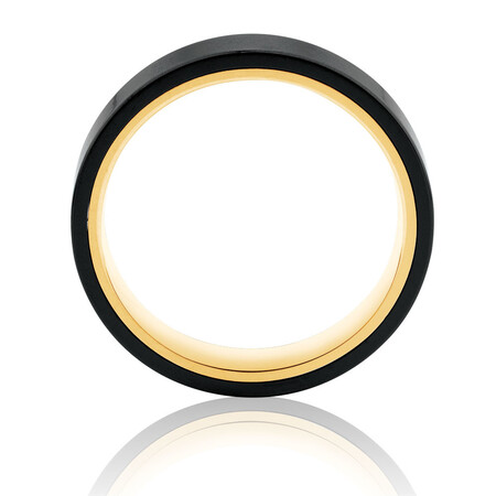4mm Ring in Black Titanium & 10kt Yellow Gold 4mm Ring in Black Titanium & 10kt Yellow Gold