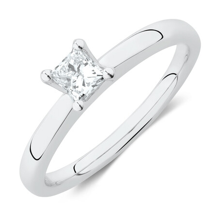 Whitefire Solitaire Engagement Ring with A 0.34 Carat TW Diamond in 18ct White & 22ct Yellow Gold Whitefire Solitaire Engagement Ring with A 0.34 Carat TW Diamond in 18ct White & 22ct Yellow Gold