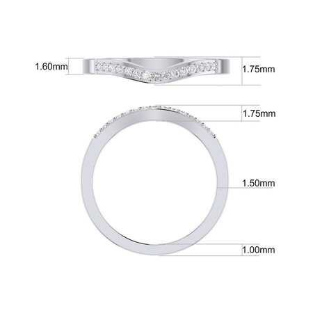 Wedding Band with 0.10 Carat TW of Diamonds in 18kt White Gold Wedding Band with 0.10 Carat TW of Diamonds in 18kt White Gold