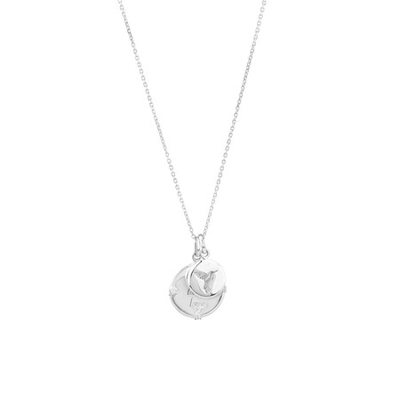 Two Engraved Pendants in Cubic Zirconia & Sterling Silver Two Engraved Pendants in Cubic Zirconia & Sterling Silver