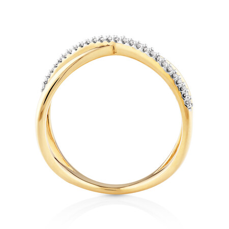 Geometric Ring with Diamonds in 10kt Yellow Gold Geometric Ring with Diamonds in 10kt Yellow Gold