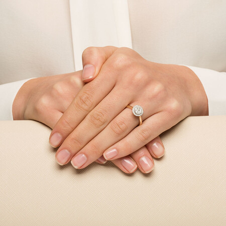 Engagement Ring with 1/2 Carat TW of Diamonds in 10ct Yellow & White Gold Engagement Ring with 1/2 Carat TW of Diamonds in 10ct Yellow & White Gold
