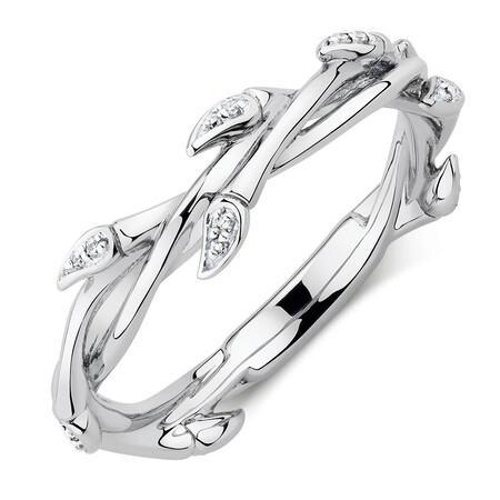 Willow Ring with Diamonds in Sterling Silver Willow Ring with Diamonds in Sterling Silver