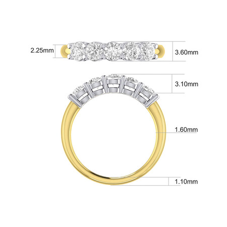 Evermore 5 Stone Wedding Band with 1 Carat TW of Diamonds in 14kt Yellow/White Gold Evermore 5 Stone Wedding Band with 1 Carat TW of Diamonds in 14kt Yellow/White Gold