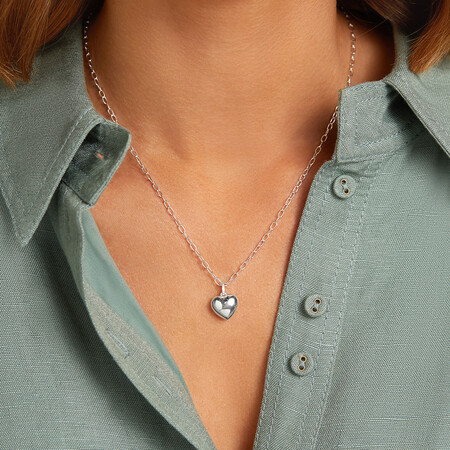 45cm (18") Small Heart Pendant in Sterling Silver 45cm (18") Small Heart Pendant in Sterling Silver