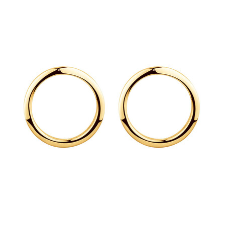 10mm Circle Stud Earrings in 10kt Yellow Gold