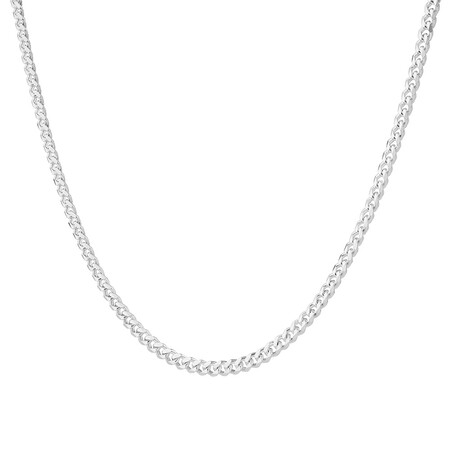 55cm (22") 4mm-4.5mm Width Curb Chain in 925 Sterling Silver