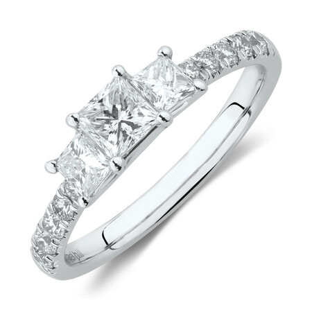 Evermore Engagement Ring with 1 Carat TW of Diamonds in 14kt White Gold Evermore Engagement Ring with 1 Carat TW of Diamonds in 14kt White Gold