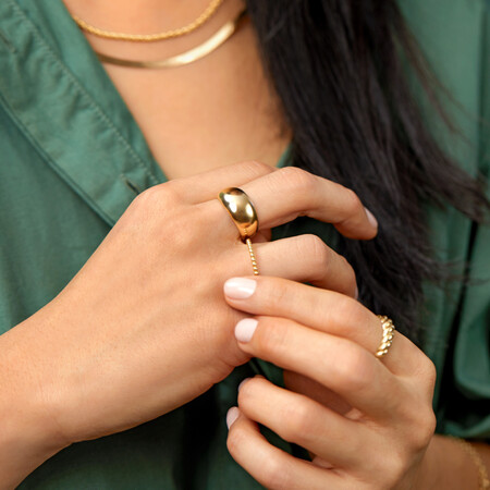Wide Polished Dome Ring in 10kt Yellow Gold Wide Polished Dome Ring in 10kt Yellow Gold
