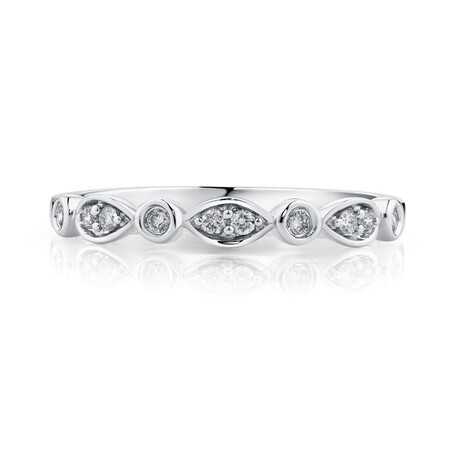 Wedding Band with Diamonds in 10kt White Gold Wedding Band with Diamonds in 10kt White Gold