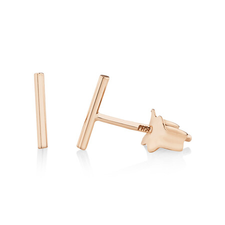 8mm Narrow Bar Stud Earrings in 10kt Rose Gold 8mm Narrow Bar Stud Earrings in 10kt Rose Gold