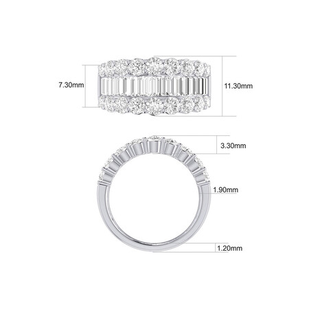Ring with 3 Carat TW of Diamonds in 14kt White Gold Ring with 3 Carat TW of Diamonds in 14kt White Gold