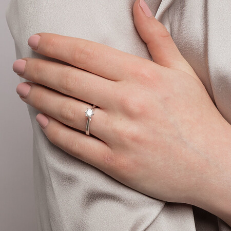 Bridal Solitaire Ring with 0.50 Carat TW of Diamonds in 14ct White Gold Bridal Solitaire Ring with 0.50 Carat TW of Diamonds in 14ct White Gold