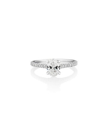 Oval Solitaire Engagement Ring with 1.12ct TW of Diamonds in 14ct White Gold Oval Solitaire Engagement Ring with 1.12ct TW of Diamonds in 14ct White Gold