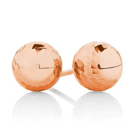 7mm Patterned Stud Earrings in 10ct Rose Gold 7mm Patterned Stud Earrings in 10ct Rose Gold