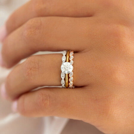Wedding Band with Diamonds in 10kt Rose Gold Wedding Band with Diamonds in 10kt Rose Gold