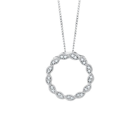 Pendant with 0.10 Carat TW of Diamonds in 10kt White Gold Pendant with 0.10 Carat TW of Diamonds in 10kt White Gold