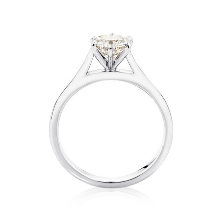 Solitaire Engagement Ring with 1 Carat Diamond in 14kt White Gold Solitaire Engagement Ring with 1 Carat Diamond in 14kt White Gold
