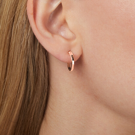 14mm Hoop Earrings in 10kt Rose Gold 14mm Hoop Earrings in 10kt Rose Gold