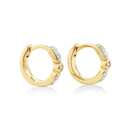 Hoop Earrings with 0.10 Carat TW of Diamonds in 10kt Yellow Gold Hoop Earrings with 0.10 Carat TW of Diamonds in 10kt Yellow Gold