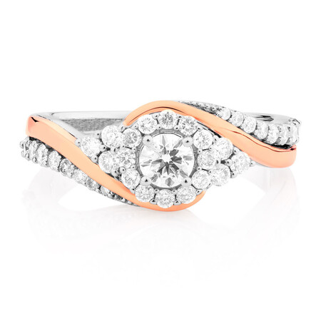 Engagement Ring with 3/4 Carat TW of Diamonds in 14ct White & Rose Gold Engagement Ring with 3/4 Carat TW of Diamonds in 14ct White & Rose Gold