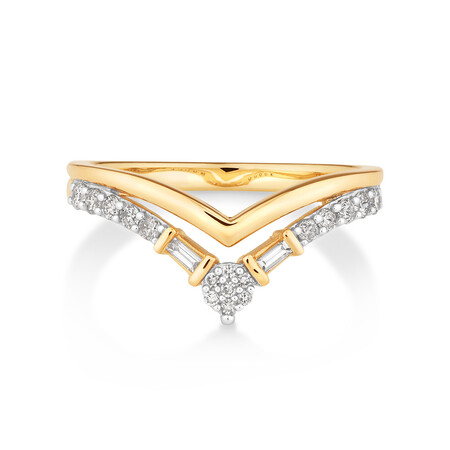 Chevron Ring with 0.25 Carat TW of Diamonds in 10kt Yellow Gold Chevron Ring with 0.25 Carat TW of Diamonds in 10kt Yellow Gold
