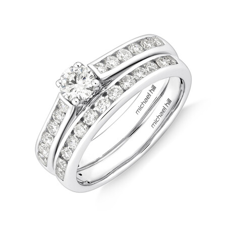 Bridal Set with 1.00 Carat TW of Diamonds in 14kt White Gold Bridal Set with 1.00 Carat TW of Diamonds in 14kt White Gold