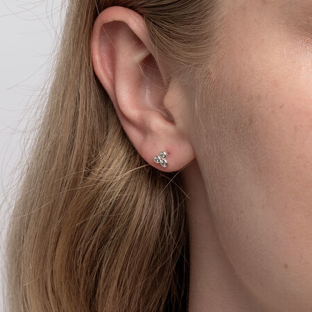 Stud Earrings with Cubic Zirconia in Sterling Silver Stud Earrings with Cubic Zirconia in Sterling Silver
