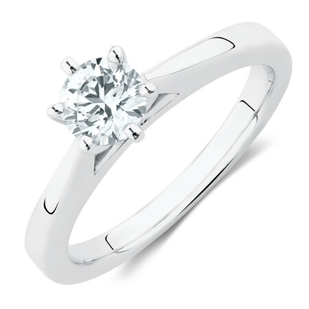 Bridal Solitaire Ring with 0.50 Carat TW of Diamonds in 14ct White Gold Bridal Solitaire Ring with 0.50 Carat TW of Diamonds in 14ct White Gold