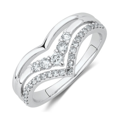 Chevron Ring with 0.34 Carat TW of Diamonds in 10kt White Gold Chevron Ring with 0.34 Carat TW of Diamonds in 10kt White Gold