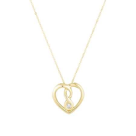 Small Infinitas Pendant with Diamonds in 10ct Yellow Gold Small Infinitas Pendant with Diamonds in 10ct Yellow Gold