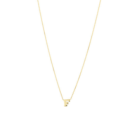 "F" Initial Necklace in 10ct Yellow Gold "F" Initial Necklace in 10ct Yellow Gold