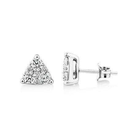 Triangle Cluster Earrings with 1.0 Carat TW of Diamonds in 10kt White Gold Triangle Cluster Earrings with 1.0 Carat TW of Diamonds in 10kt White Gold