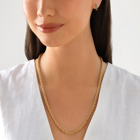 60cm (24") Rope Chain in 10kt Yellow Gold 60cm (24") Rope Chain in 10kt Yellow Gold