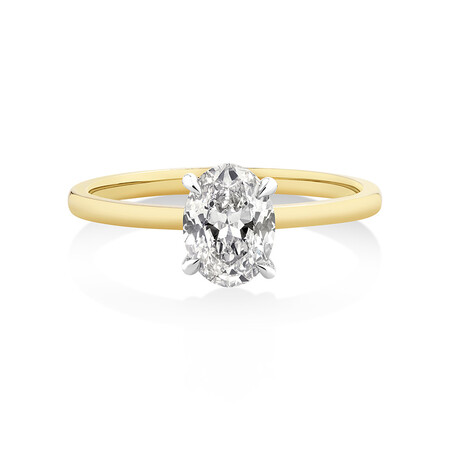 Southern Star Oval Solitaire Engagement Ring with a 1 Carat TW Diamond in 18kt Yellow & White Gold Southern Star Oval Solitaire Engagement Ring with a 1 Carat TW Diamond in 18kt Yellow & White Gold