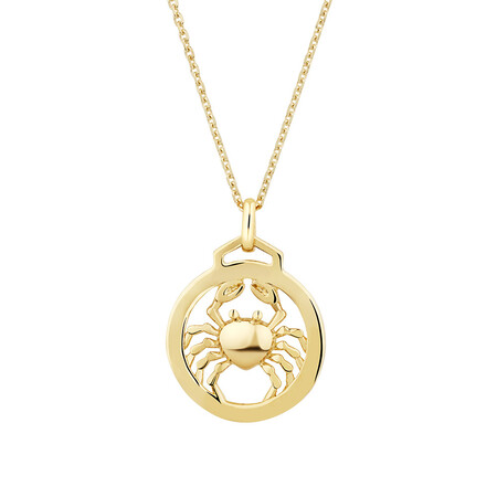 Cancer Zodiac Pendant with Chain in 10kt Yellow Gold Cancer Zodiac Pendant with Chain in 10kt Yellow Gold