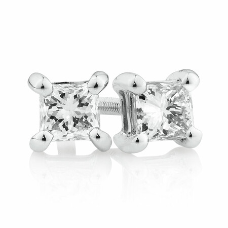 Stud Earrings with 1/2 Carat TW of Diamonds in 18kt White Gold