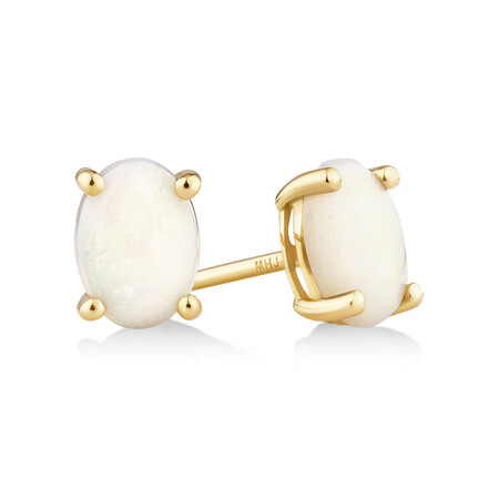 Stud Earrings with Opal in 10kt Yellow Gold Stud Earrings with Opal in 10kt Yellow Gold
