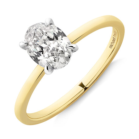 Southern Star Oval Solitaire Engagement Ring with a 1 Carat TW Diamond in 18kt Yellow & White Gold Southern Star Oval Solitaire Engagement Ring with a 1 Carat TW Diamond in 18kt Yellow & White Gold