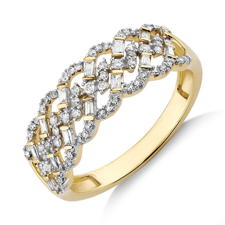 Ring with 0.35 Carat TW of Diamonds in 10ct Yellow Gold Ring with 0.35 Carat TW of Diamonds in 10ct Yellow Gold