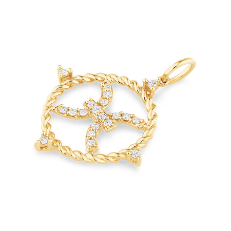 Pisces Zodiac Pendant with 0.15 Carat TW of Diamonds in 10ct Yellow Gold Pisces Zodiac Pendant with 0.15 Carat TW of Diamonds in 10ct Yellow Gold